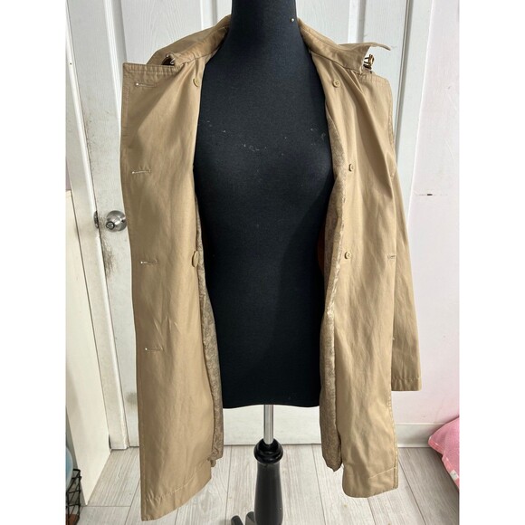 Michael Kors double breasted cotton trench coat with hood & gold buttons SizePXS - Picture 3 of 11